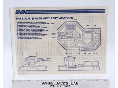 L.A.W. (Laser Artillery Weapon) 1986 ORIGINAL Instructions Blueprints G.I. Joe