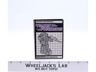 Motormaster Instruction Manual Booklet 1985 Hasbro G1 Transformers