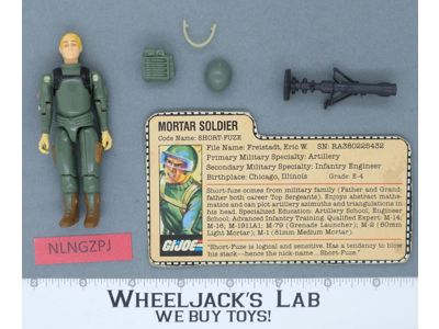 Short-Fuze V1 Straight Arms 100% Complete G.I. Joe 1982 Hasbro Vintage Figure