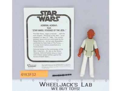 Admiral Ackbar 100% Complete W/ Mail-Away Insert Star Wars ROTJ 1982 Kenner