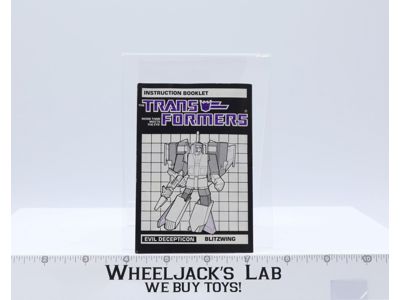 Blitzwing Instruction Manual Booklet 1985 Hasbro G1 Transformers