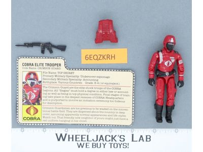 Crimson Guard V1 100% Complete G.I. Joe 1985 Hasbro Vintage Action Figure