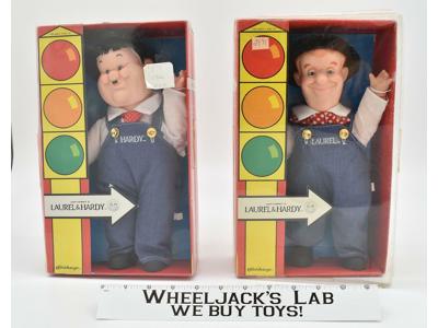 Stan Laurel and Oliver Hardy New Soft Stuffed Dolls Vintage 1982 Goldberger
