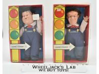 Stan Laurel and Oliver Hardy New Soft Stuffed Dolls Vintage 1982 Goldberger