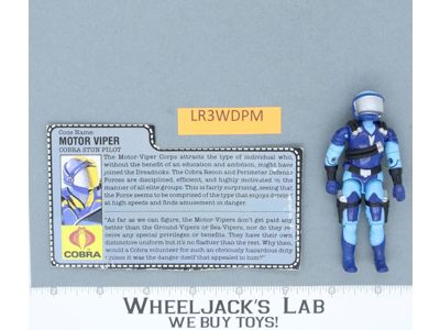Motor Viper V1 100% Complete 1986 G.I. Joe Hasbro Vintage Action Figure