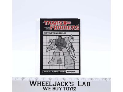 Topspin Instructions Manual Booklet 1984 Hasbro G1 Transformers