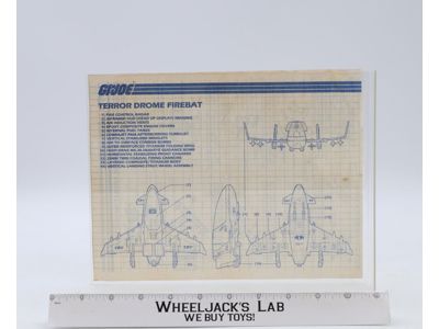 Terror Drome Firebat 1986 Original Instructions / Blueprints G.I. Joe Vehicle