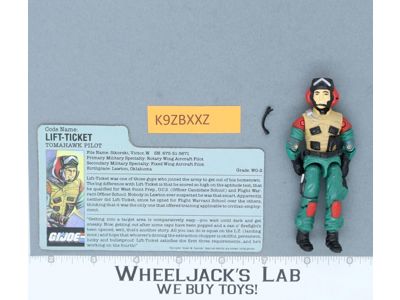 Lift-Ticket V1 100% Complete 1986 G.I. Joe Hasbro Vintage Action Figure