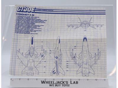 Conquest X-30 1986 ORIGINAL Instructions Blueprints G.I. Joe Action Figure