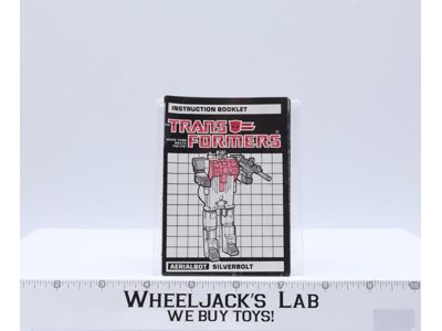 Silverbolt Instructions Manual Booklet 1985 Hasbro G1 Transformers