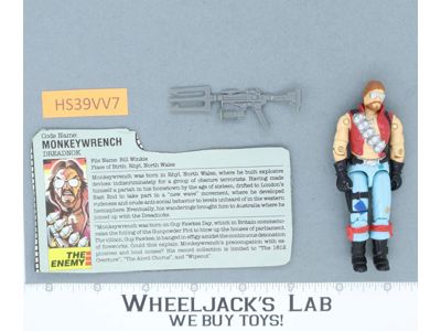 Monkeywrench V1 100% Complete G.I. Joe 1986 Hasbro Vintage Action Figure