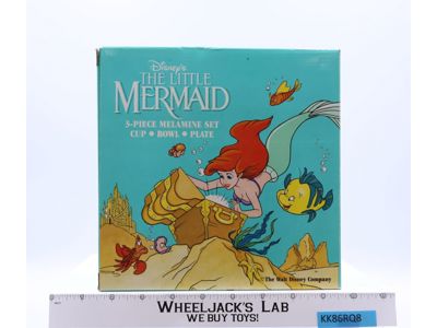 The Little Mermaid 3-Piece Melamine Set Cup Bowl Plate Disney Zak Designs NEW