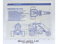 Dreadnok Tri-Cycle 1987 ORIGINAL Instructions/ Blueprints G.I. Joe Action Figure