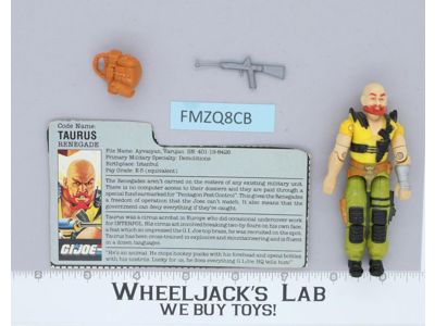 Taurus V1 100% Complete G.I. Joe 1987 Hasbro Vintage Action Figure