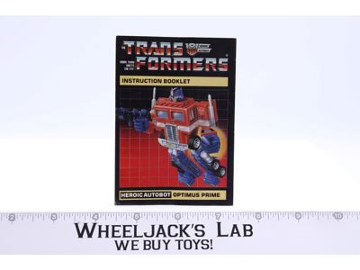 Optimus Prime Action Figure Instruction Manual Booklet 1985 G1 Transformers