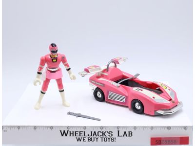 Pink Turbo Cart W/ Ranger Power Rangers 1997 Bandai Action Figure Car