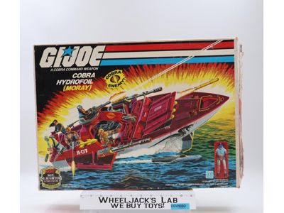 Cobra Moray Hydrofoil 100% Complete W/ Lens & Driver GI Joe 1985 Hasbro Vehicle