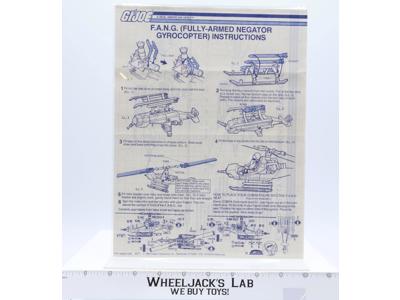 F.A.N.G. 1983 ORIGINAL Instructions/Blueprints G.I. Joe Hasbro Action Figure