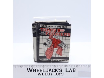 Quickswitch Instruction Manual Booklet 1987 Hasbro G1 Transformers