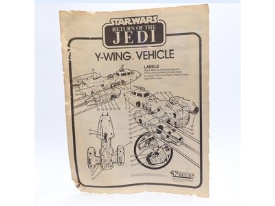 Y-Wing Instruction Booklet/Sheet ONLY Star Wars 1983 Kenner NO REPRO