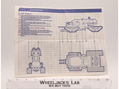 Raider 1989 ORIGINAL Instructions Blueprints G.I. Joe Hasbro Action Figure