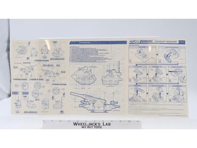 Thunderclap 1989 ORIGINAL Instructions / Blueprints G.I. Joe Hasbro Vehicle