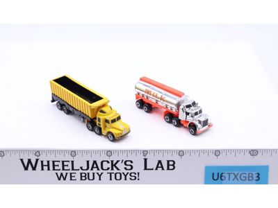 Lot of 2 Semi Trucks W/ 2 Trailers 1988-89 Vintage Galoob Micro Machines