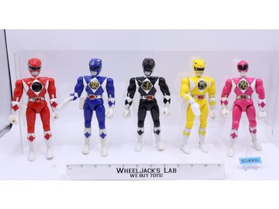 Lot of 5 Rangers Mighty Morphin Power Rangers 1993 8" Bandai Action Figures