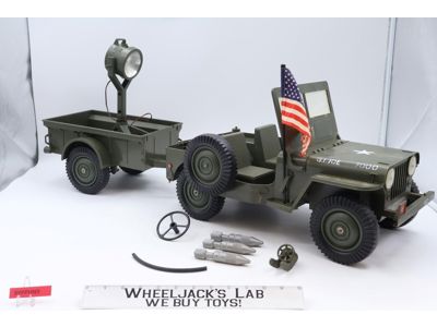 Combat Jeep 7000 W/ Trailer GI Joe 1965 Vintage Vehicle Action Figure