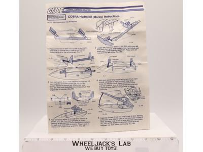 Cobra Hydrofoil Moray 1985 ORIGINAL Instructions Blueprints G.I. Joe Hasbro