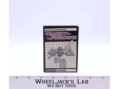 Divebomb Action Figure Instruction Manual Booklet 1986 Hasbro G1 Transformers