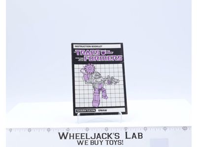 Gnaw Instruction Manual Booklet 1986 Hasbro G1 Transformers