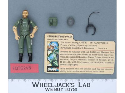 Breaker V1.5 Swivel Arm 100% Complete G.I. Joe 1983 Hasbro Vintage Action Figure