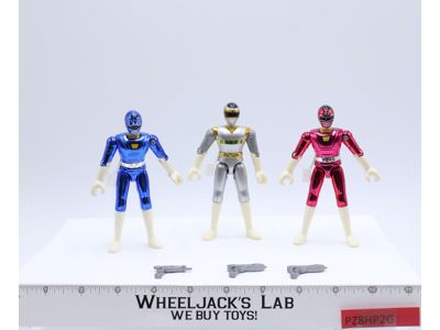 Lot of 3 Metallic Power Rangers 1995 5" Bandai Action Figures