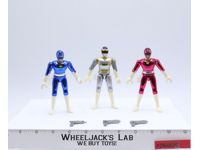 Lot of 3 Metallic Power Rangers 1995 5" Bandai Action Figures
