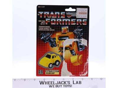Hubcap Cardback Vintage Hasbro 1985 G1 Transformers Action Figure