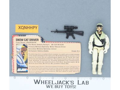 Frostbite V1 100% Complete G.I. Joe 1985 Hasbro Vintage Action Figure