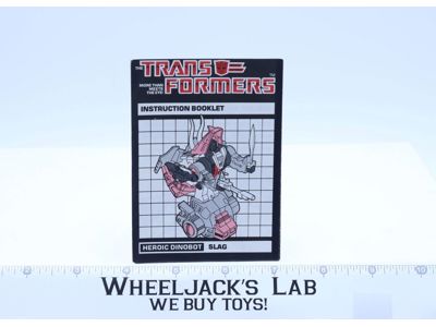 Slag Figure Instruction Manual Booklet 1985 G1 Transformers
