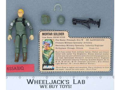 Short-Fuze V1.5 Swivel Arms 100% Complete G.I. Joe 1982 Hasbro Vintage Figure