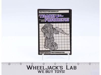 Motormaster Instruction Manual Booklet 1985 Hasbro G1 Transformers
