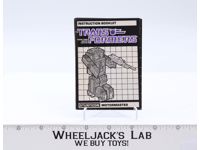 Motormaster Instruction Manual Booklet 1985 Hasbro G1 Transformers