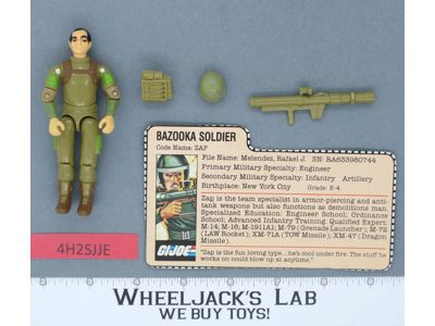 Zap V1.5 Swivel Arms 100% Complete G.I. Joe 1983 Hasbro Vintage Action Figure