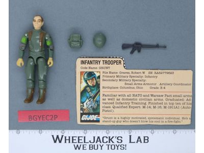 Grunt V1.5 Swivel Arms 100% Complete G.I. Joe 1982 Hasbro Vintage Action Figure