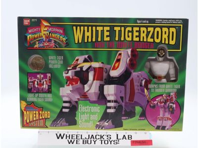 White Tigerzord & White Ranger Mighty Morphin Power Rangers 1994 Bandai NEW MISB