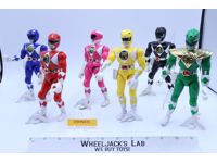 Lot of 6 Rangers W/ Weapons Mighty Morphin Power Rangers 1993 8" Bandai