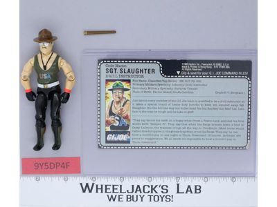 Sgt. Slaughter V1 RED CARDBACK Complete G.I. Joe 1986 Hasbro Vintage Figure