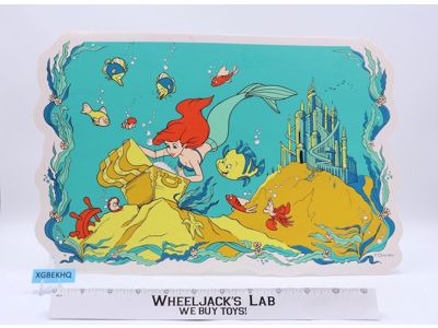 Vinyl PVC Placemat The Little Mermaid Disney 17x11 Vintage
