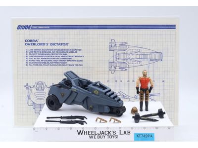 Dictator W/Overlord 100% Complete GI Joe 1990 Hasbro Action Figure Vehicle