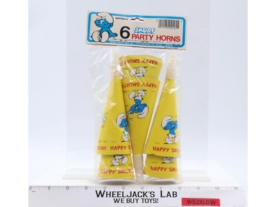 Pack of 6 Smurf Party Horns Happy Smurfday Vintage NEW SEALED Unique