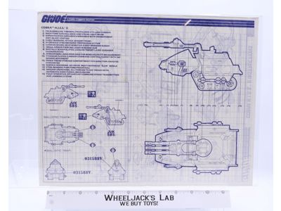 Cobra H.I.S.S. II 1989 ORIGINAL Instructions Blueprints G.I. Joe Hasbro Vehicle